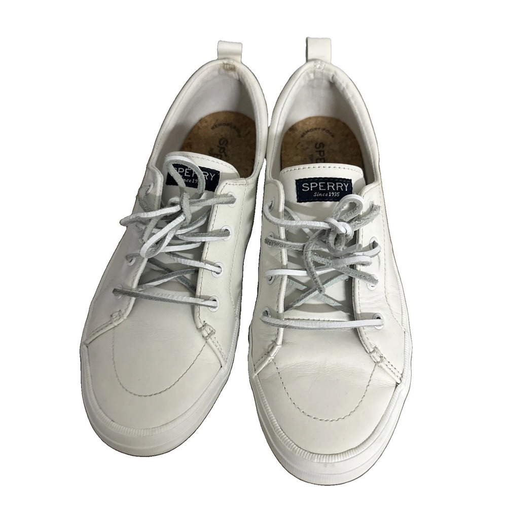 Sperry Shoes Women's Size 9.5 White Crest Vibe Leather Uppers Sneakers